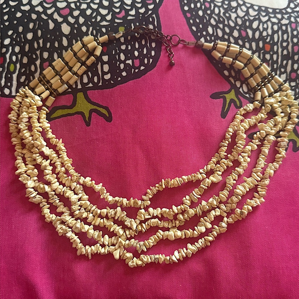 Boho Multi-Strand Natural Stone Beaded Necklace